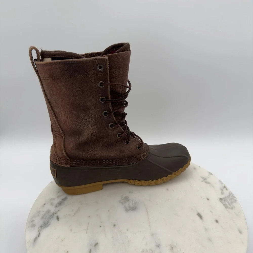 LL Bean Maine Hunting Shoe Mens 7M‎ Brown Gore Tex Thinsulate Duck Boots 10in